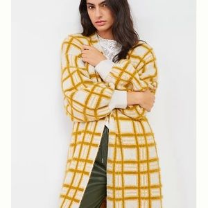 Anthropologie Windowpane Knit Kimono